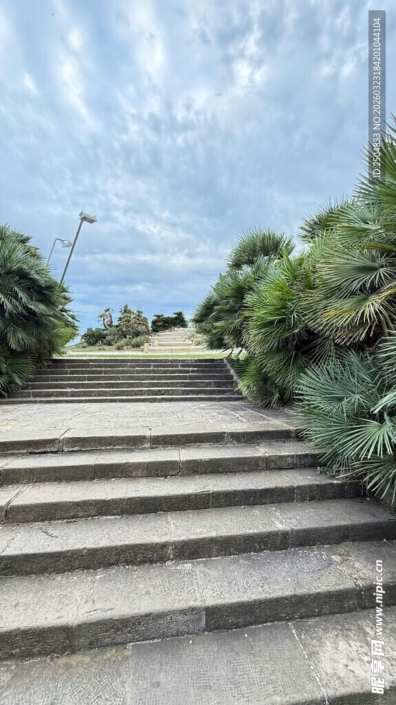户外石阶与绿植景观