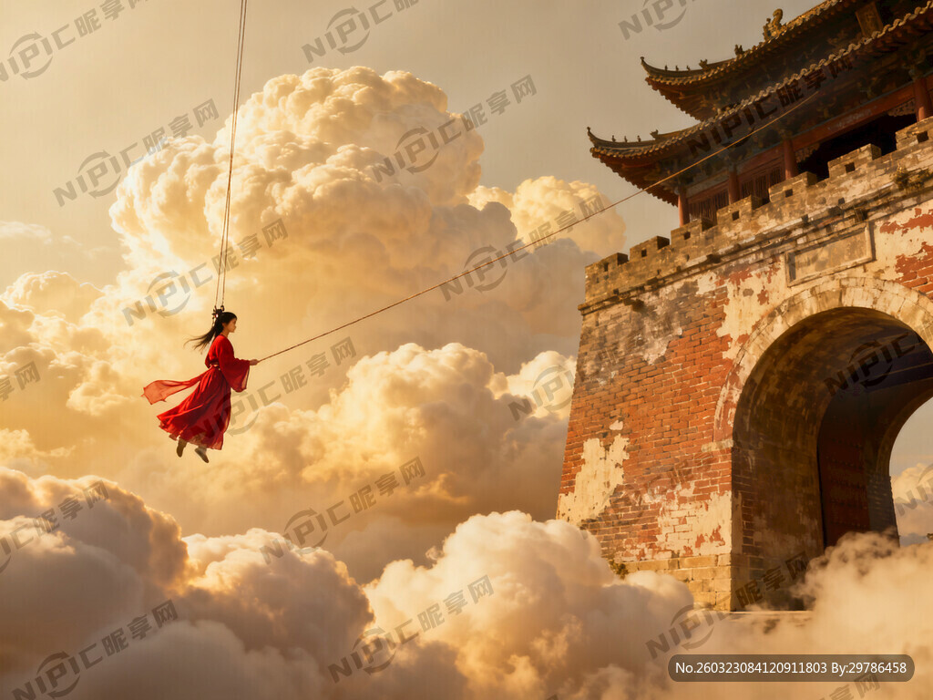 帮我生成一张图片整体以云朵为背