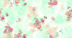 清新花卉水彩图案背景