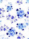 蓝白花卉图案纹理背景