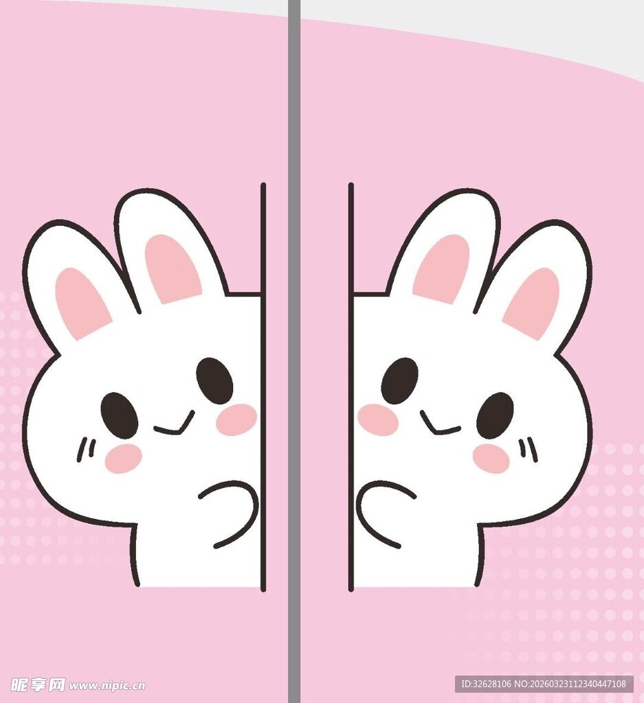 兔子门窗贴