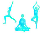 瑜伽姿势剪影