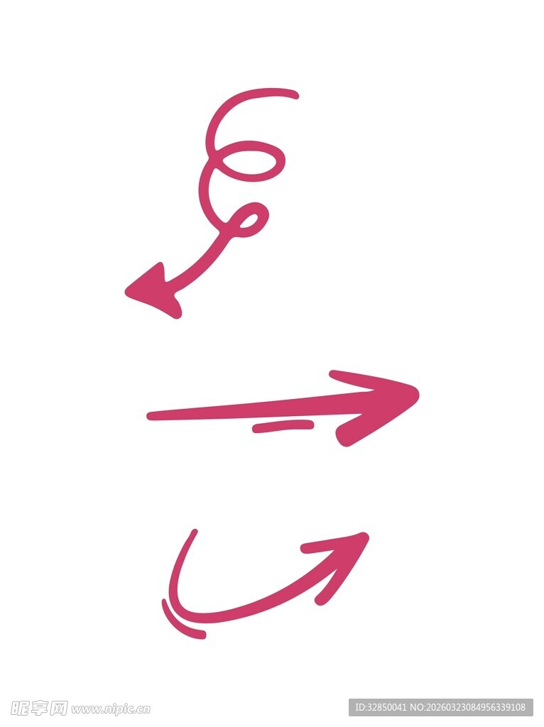 手绘粉色箭头图案