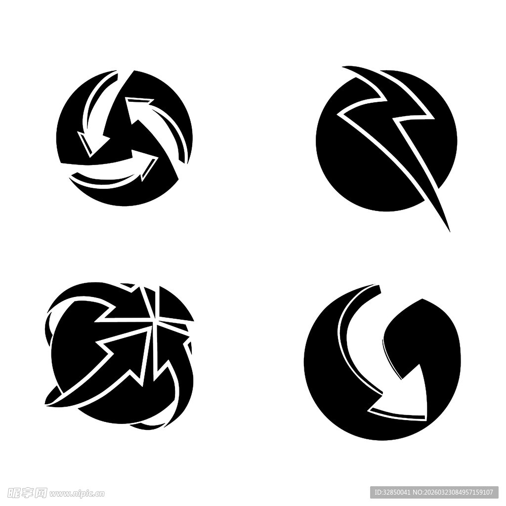 创意黑白动感标志设计