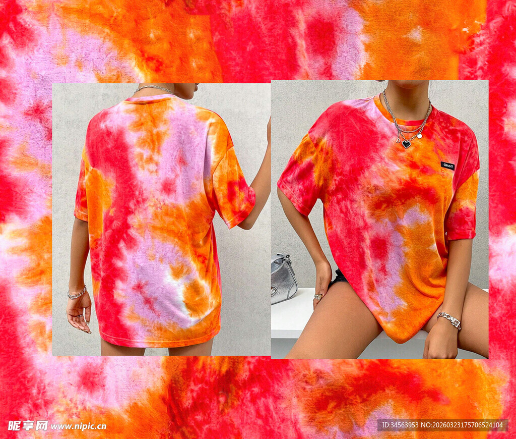 多彩扎染上衣展示