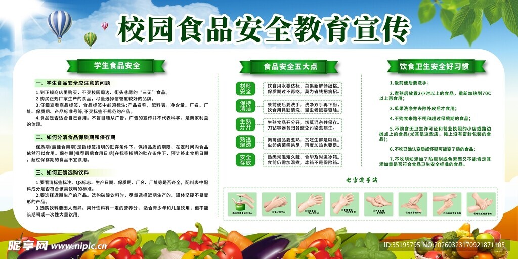 校园食品安全教育宣传海报
