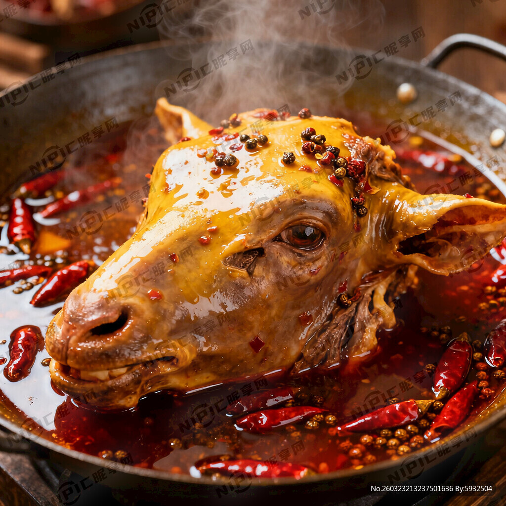 刚出锅麻辣羊头
