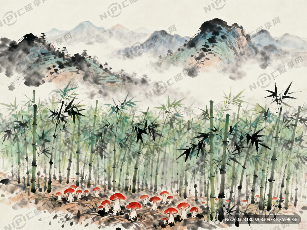 近处一大片竹林  竹子显示全貌