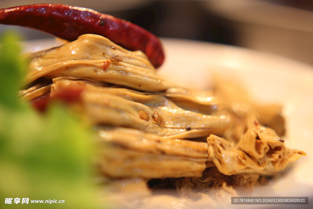 香辣腐竹美食特写