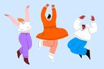 欢快舞蹈的三人组