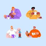 多样生活瞬间的人物插画