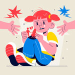 孩子被拉扯陷入两难境地