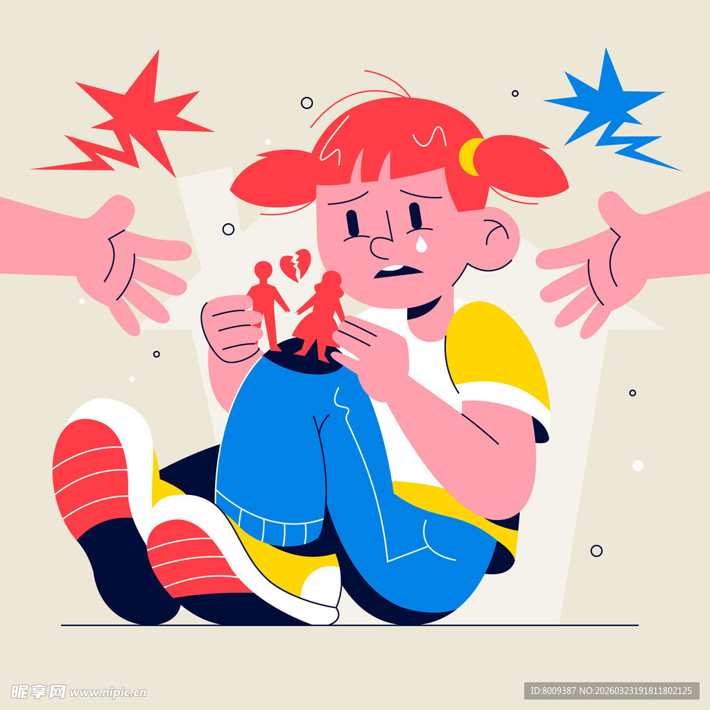 孩子被拉扯陷入两难境地