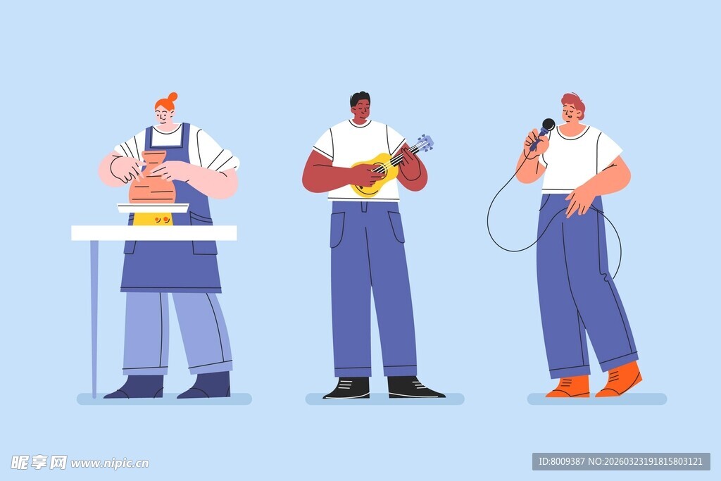 艺术生展示卡通人物手协理