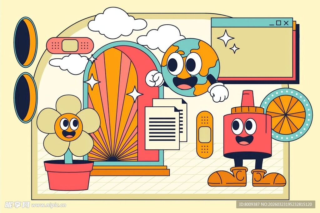 卡通室内装饰与可爱物件