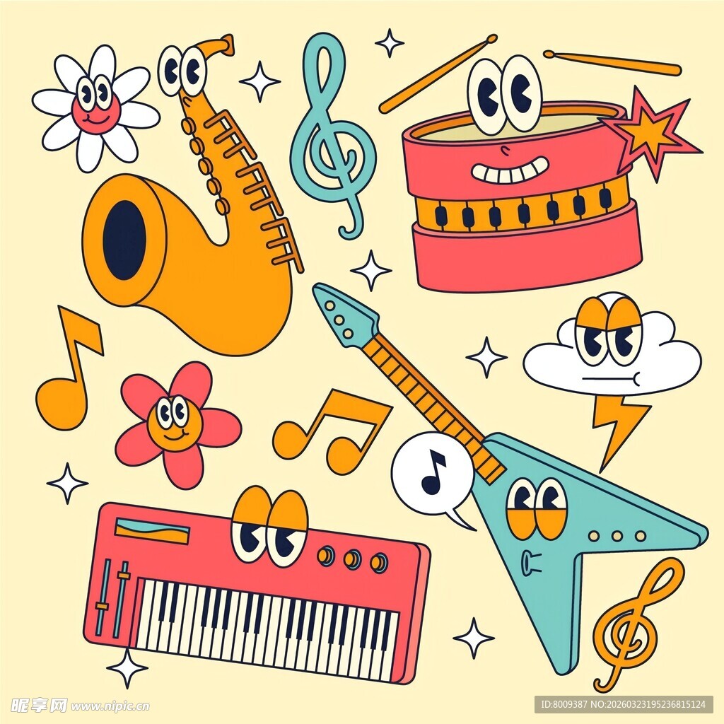 多彩卡通乐器欢乐集合