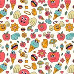 可爱卡通水果甜点图案
