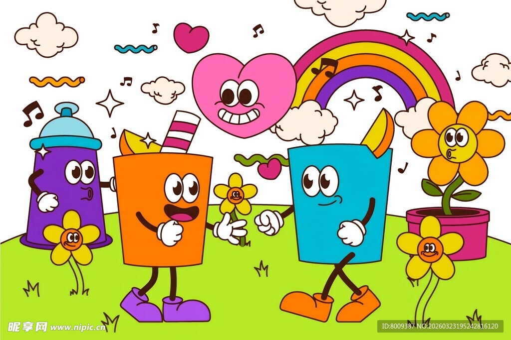 卡通文具欢乐相聚