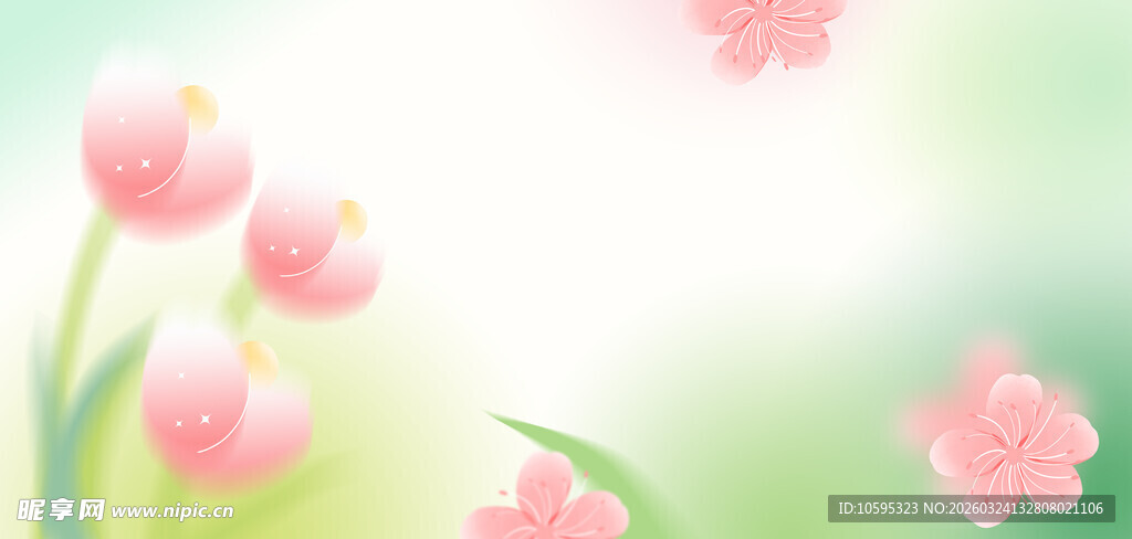 粉色花卉清新背景图