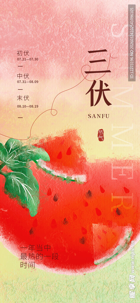三伏天西瓜插画