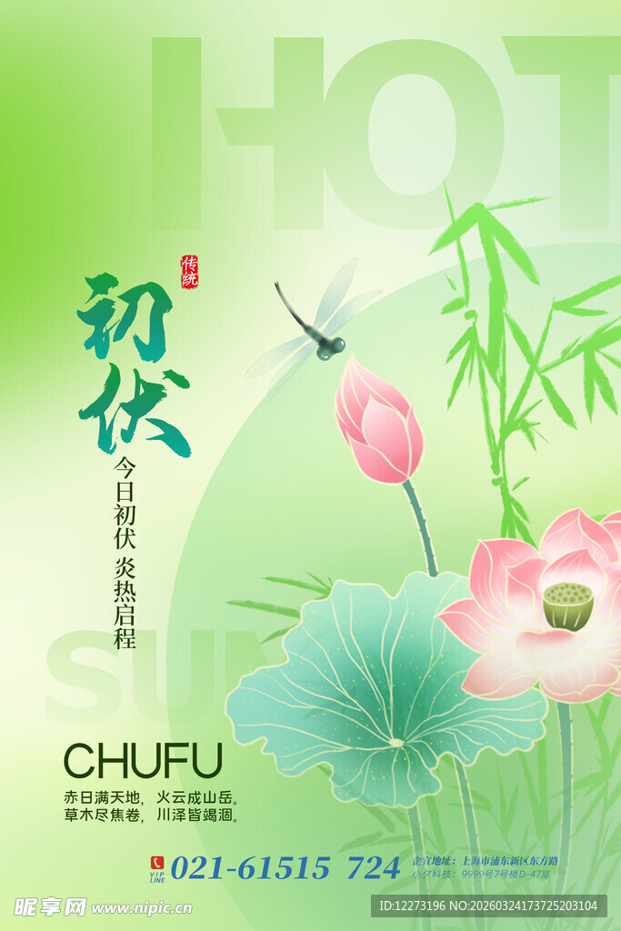 初伏时节荷花与竹景