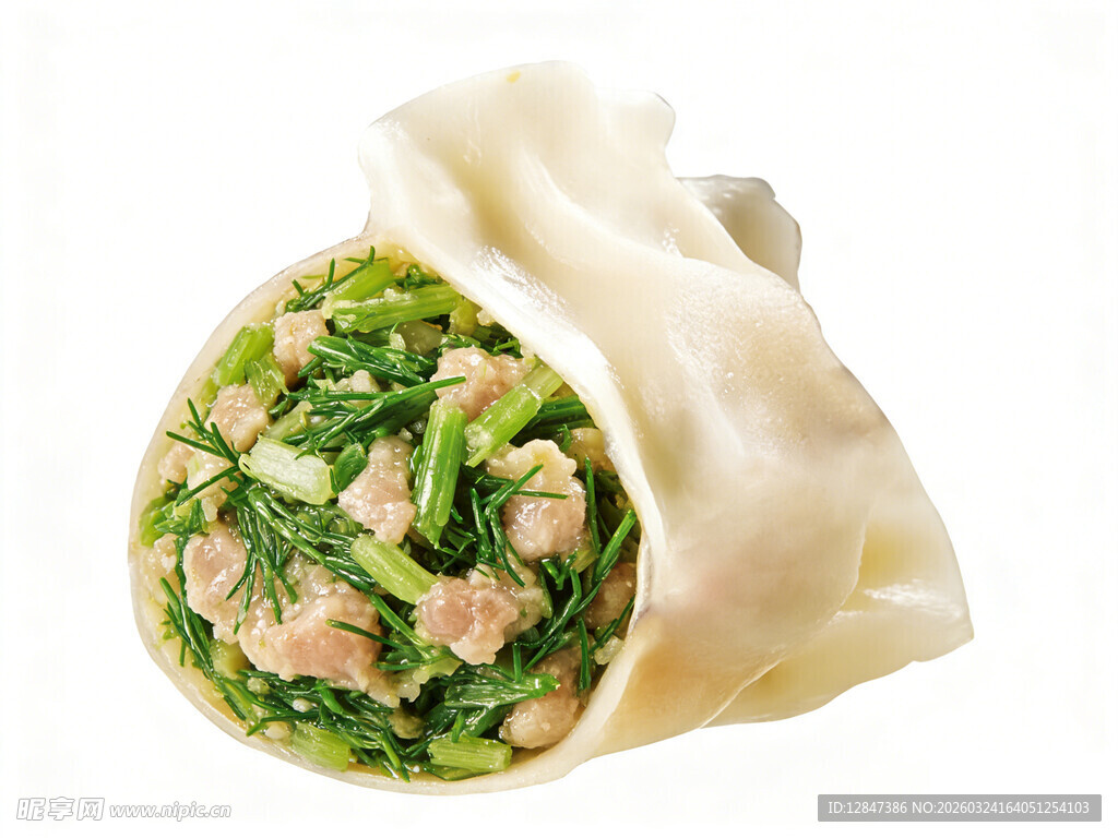 蔬菜肉馅饺子特写