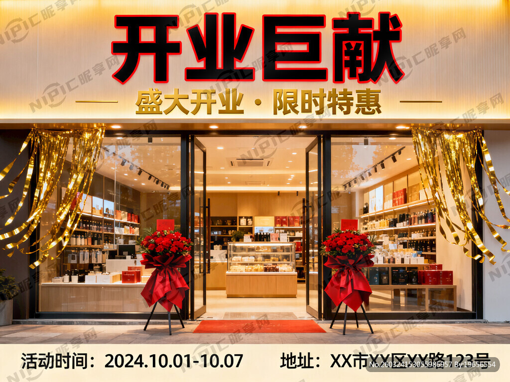 设计一张海报 开业巨献