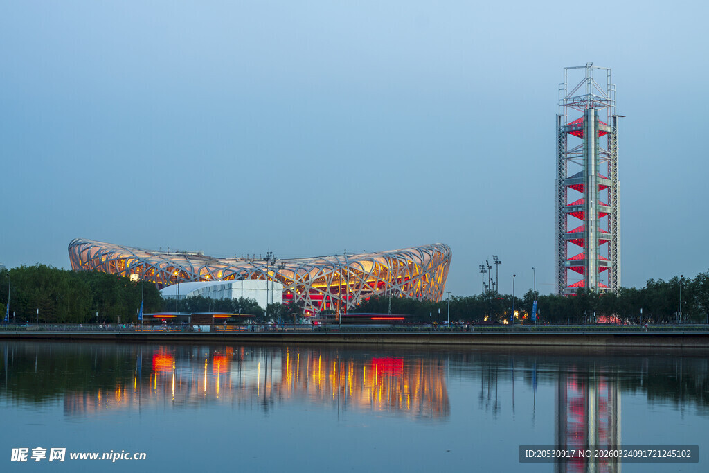 北京鸟巢夜景风光
