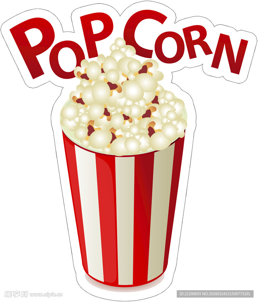 红白条纹杯中的爆米花