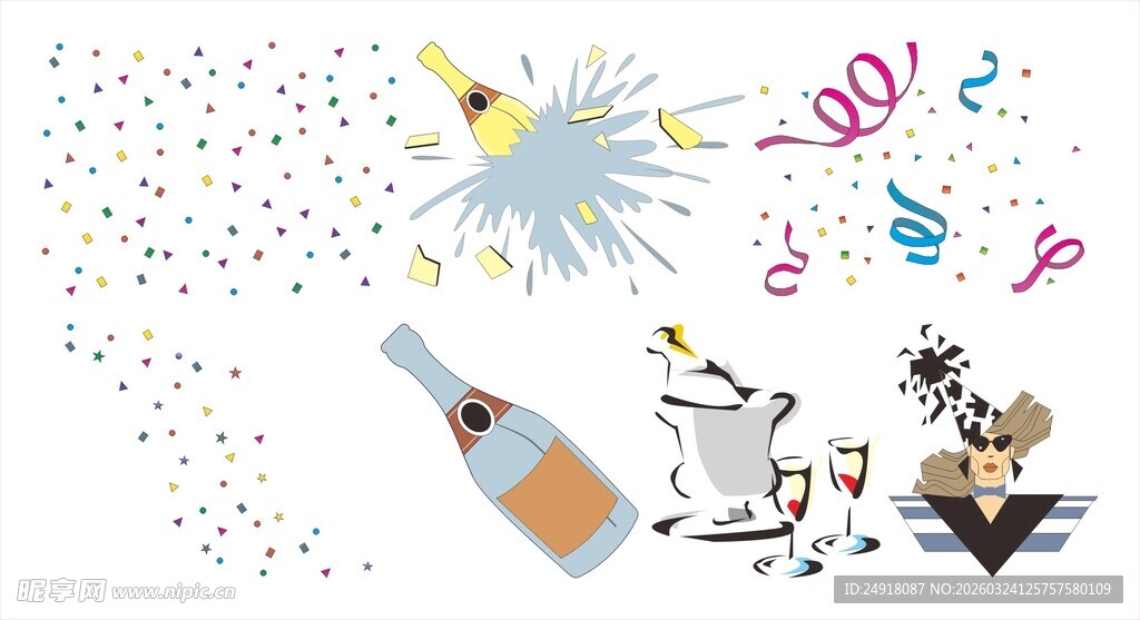 欢乐派对装饰元素集合