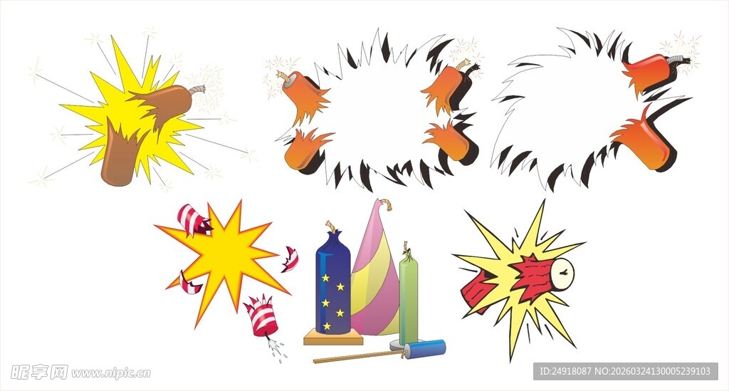 多彩卡通元素插画集合