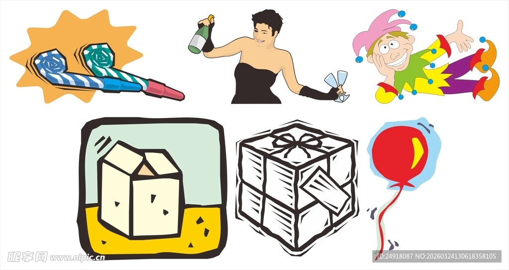 卡通风格家居与趣味元素