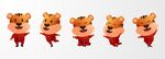 四只卡通老虎形象展示