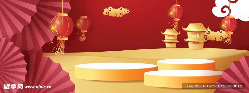 中式节庆舞台场景布置