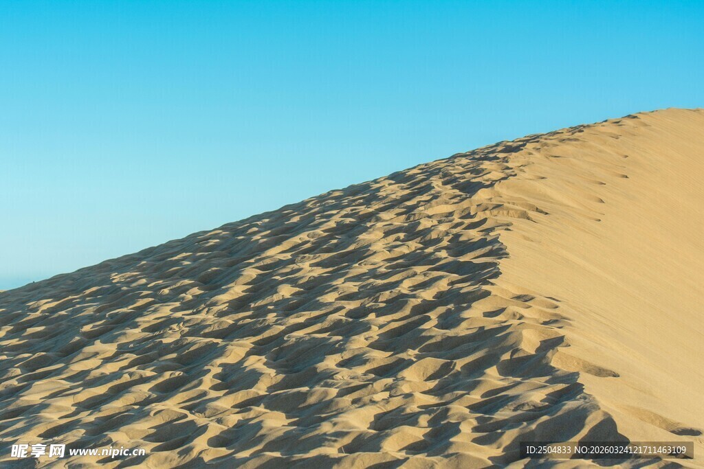  漠沙丘 蓝天之下的纹理