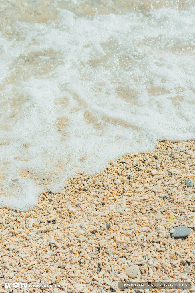 沙滩海浪特写