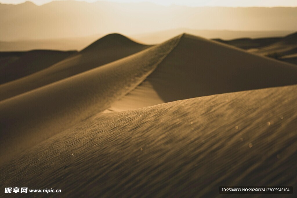  漠绝美日落沙丘景观