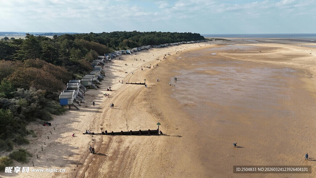 美丽沙滩海岸线风景
