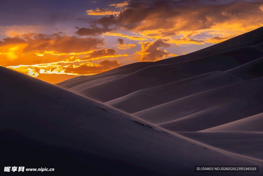 壮丽 漠日落美景