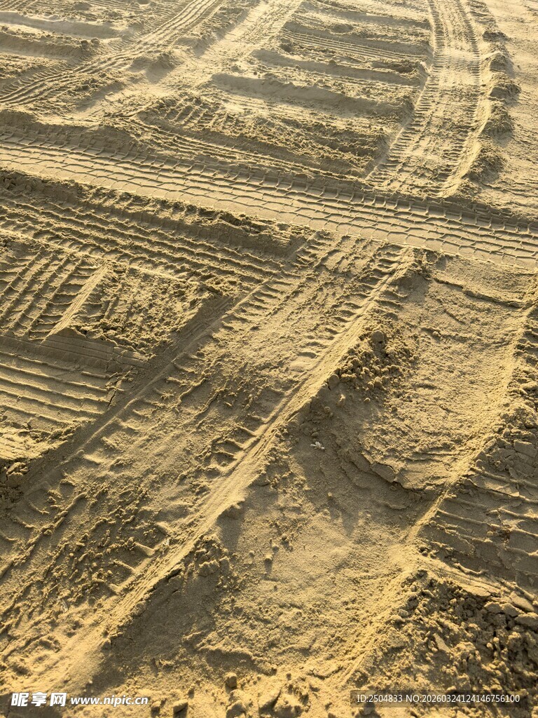 田野上的车辙痕迹