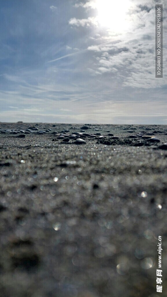 海边沙滩上的阳光美景