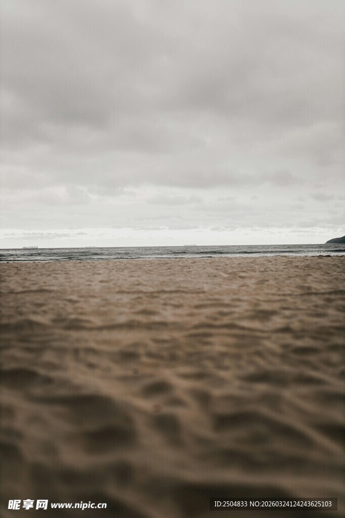 广袤沙地与 沉天空景观