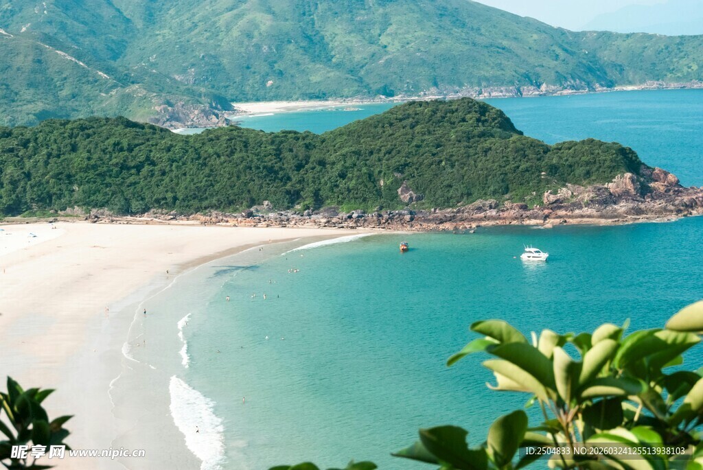 美丽海滨风光俯瞰图