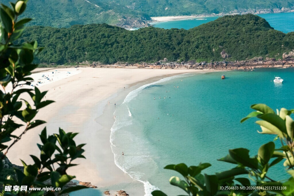 美丽海滨风光俯瞰视角