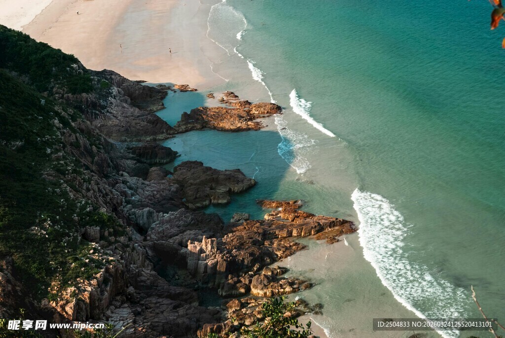 美丽海滨风光俯瞰图