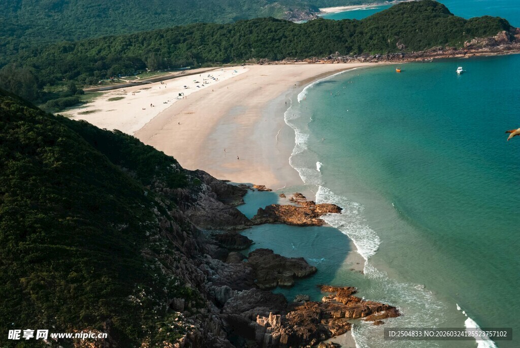 美丽海滨风光俯瞰图