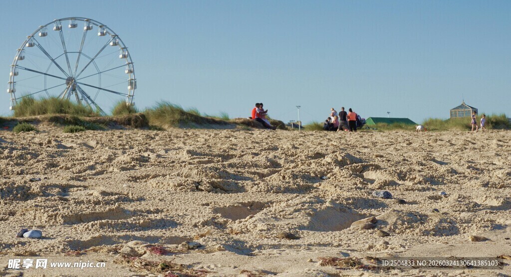 沙滩上的摩天轮景观