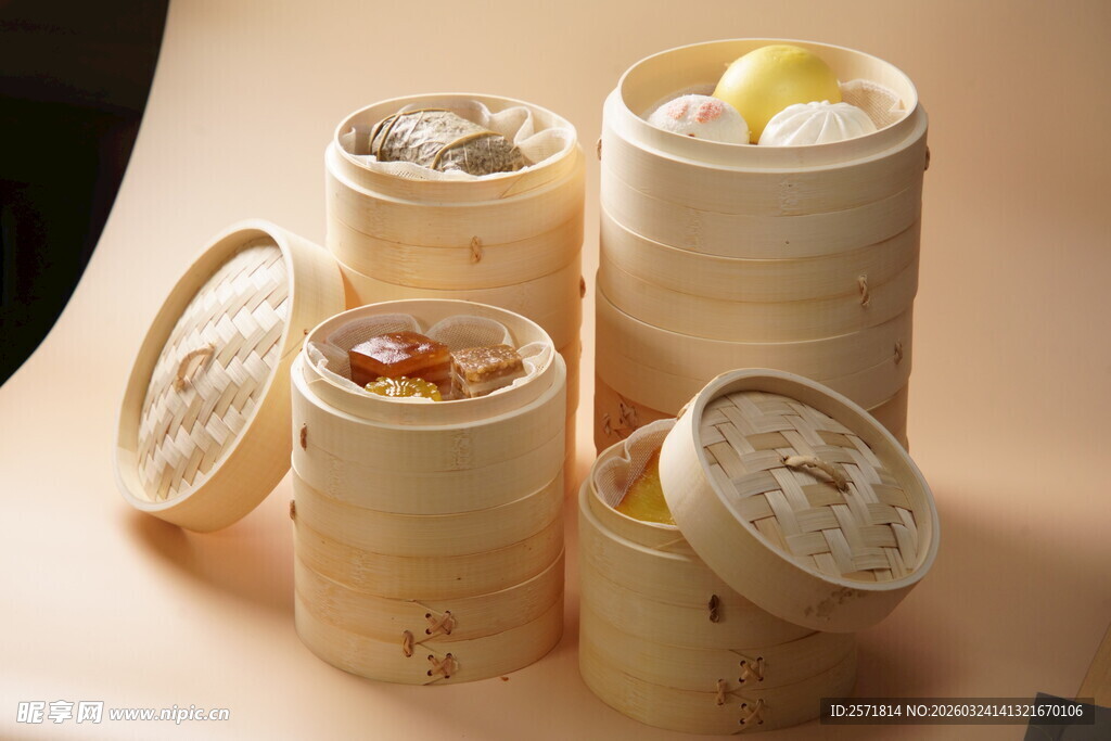 精致中式蒸笼点心组合