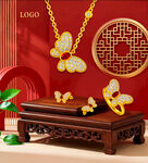 黄金珠宝分层高清海报