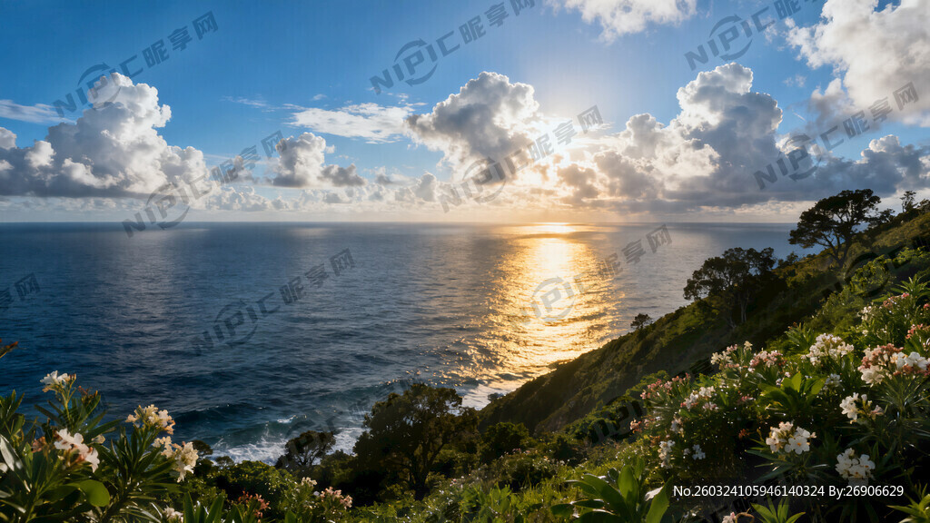 帮忙生成一幅海景图 要壮观一点